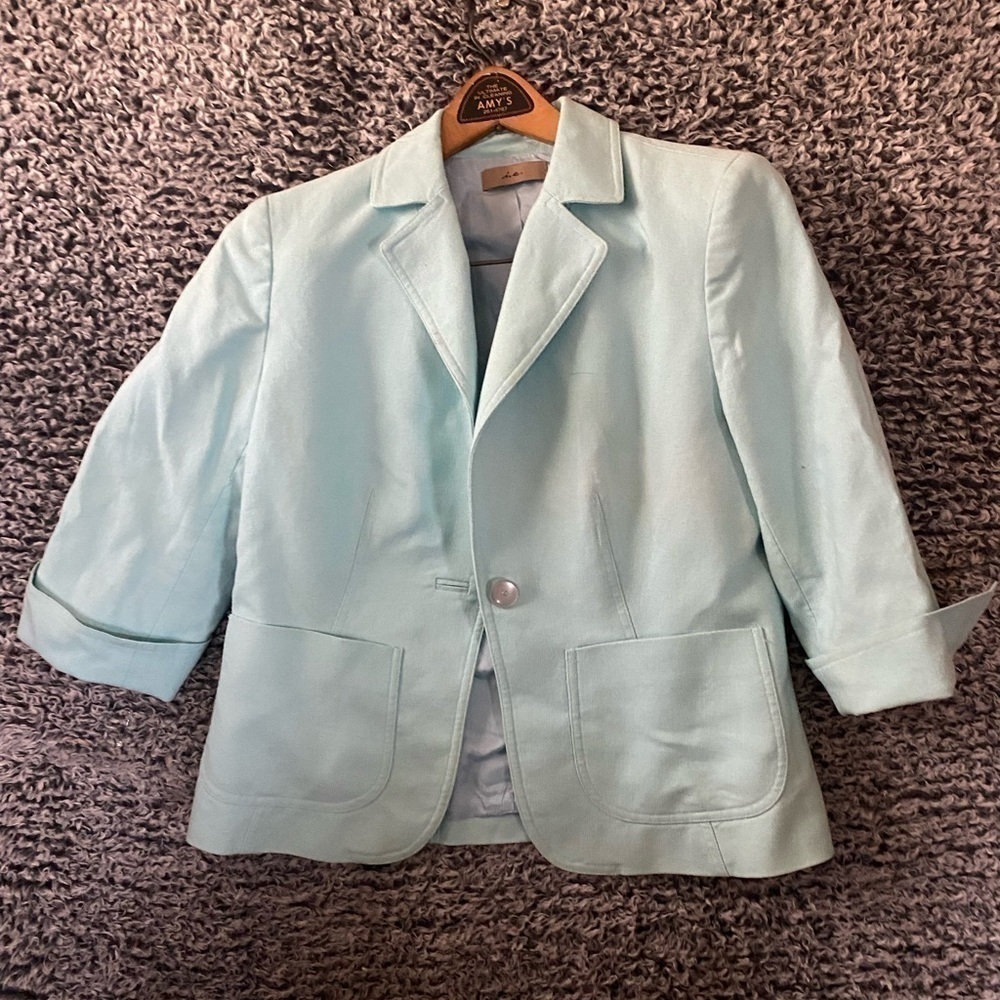 Women’s Light Blue Short Lining office Carrier Blazer Size 6